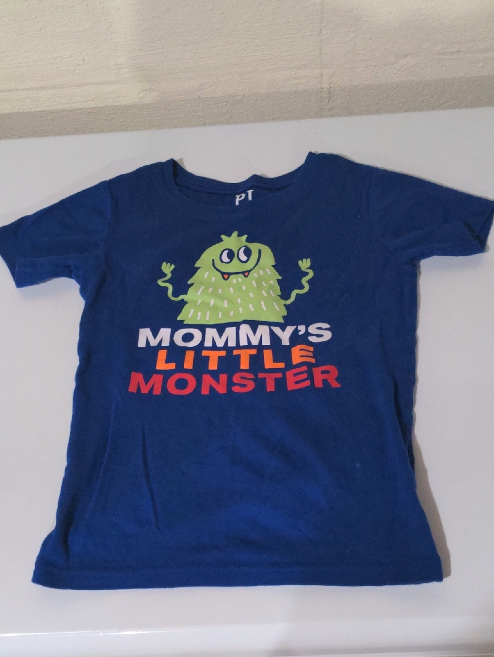 Blue & Green Happy Character 'Mommy's Little Monster' Short Sleeve Tee T-shirt